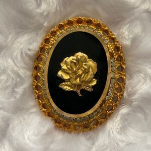 VINTAGE CELEBRITY BLACK GOLD ROSE